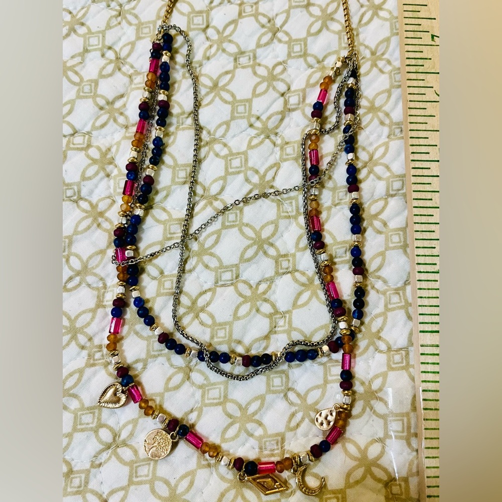 Pretty J Jill EUC adjustable-length necklace with beads and charms - Picture 3 of 4